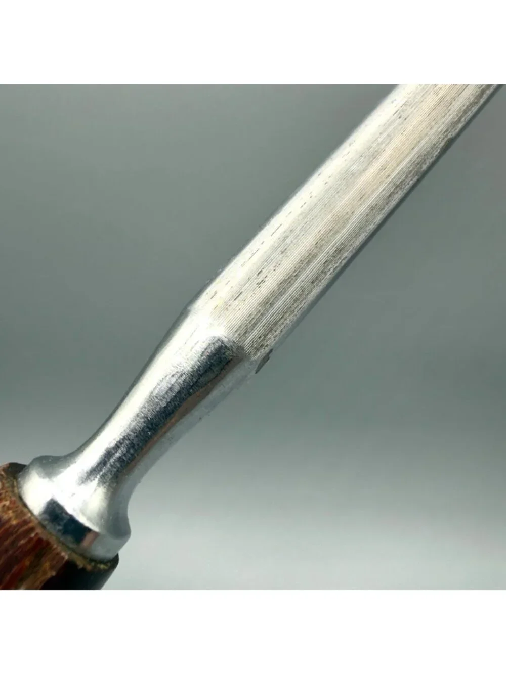FLINT England Knife Sharpening Steel Mahogany Handle Stainless 13